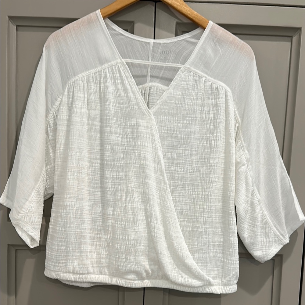 a.n.a White Textured Women's Blouse
